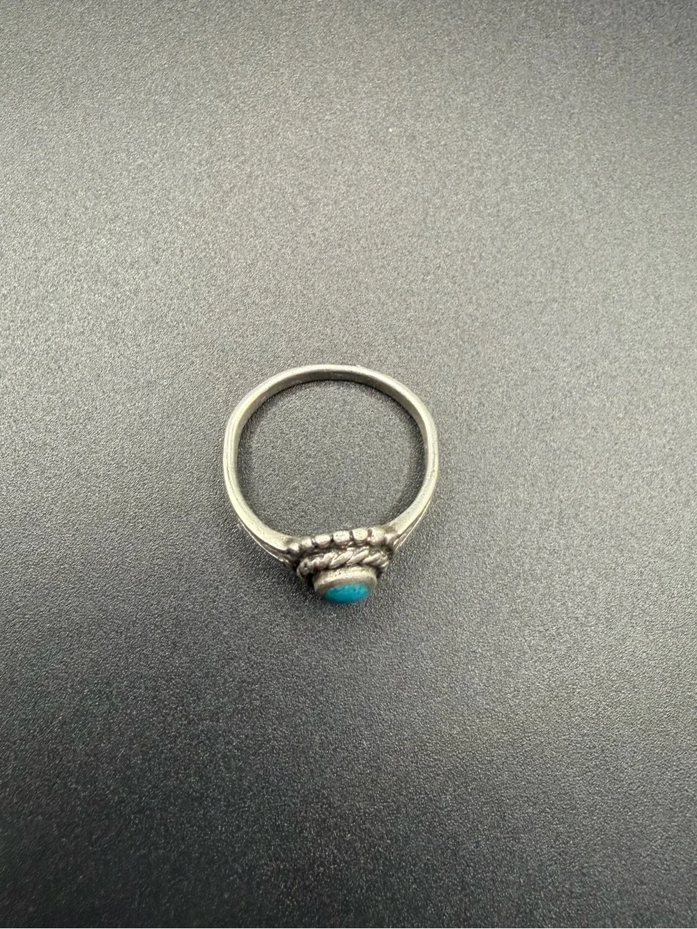 Vintage Sterling Silver 935 Turquoise Native Southwestern Navajo Ring Sz 4.5